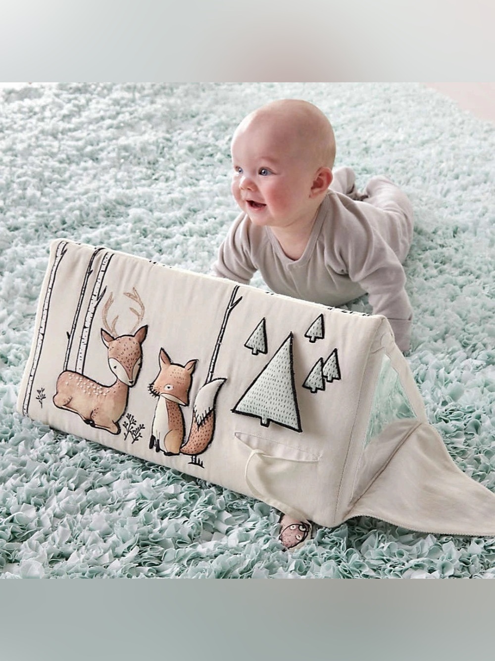 Crate & Barrel Woodland Animals Baby Tummy Time Toy